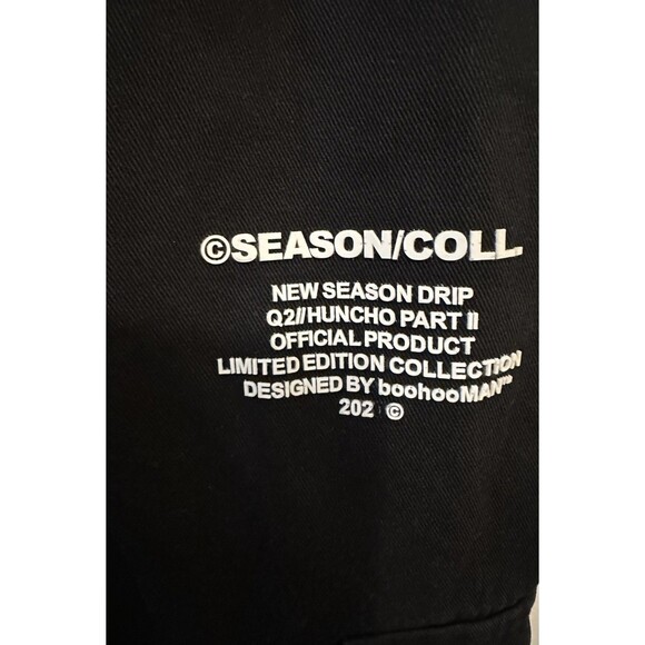 BOOHOO MAN MENS CARGO PANTS SIZE M JOGGERS BLACK Quavo Huncho Collection - Picture 3 of 6